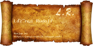Lányi Rudolf névjegykártya